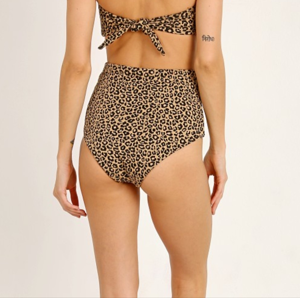 NWT MARA HOFFMAN LYDIA Leopard Print Bandeau Bikini BOTTOM - Picture 2 of 3